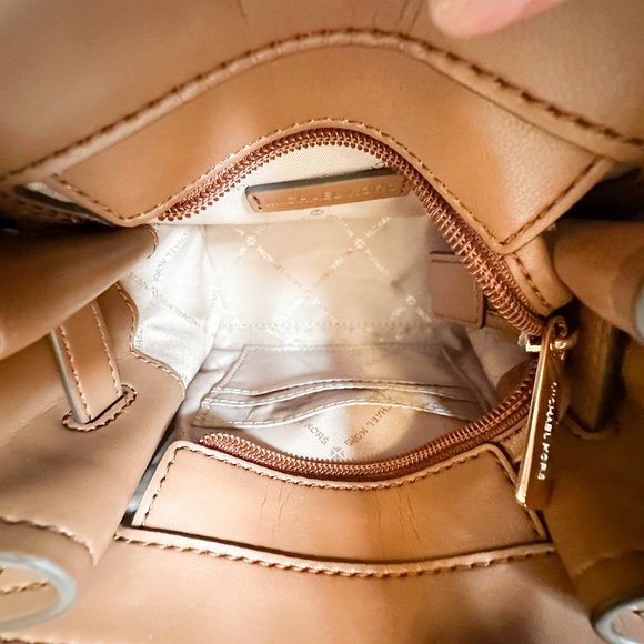 Michael Kors Hamilton XS MINI Satchel Shoulder Crossbody Bag MK Embossed Brown - Picture 12 of 16